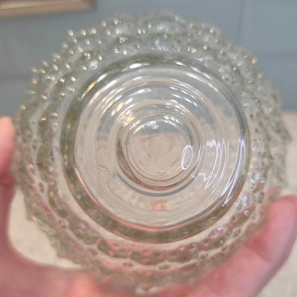 Vintage Clear Hobnail Bubble Glass Acorn Light Shade Replacement Globe 3.25 In